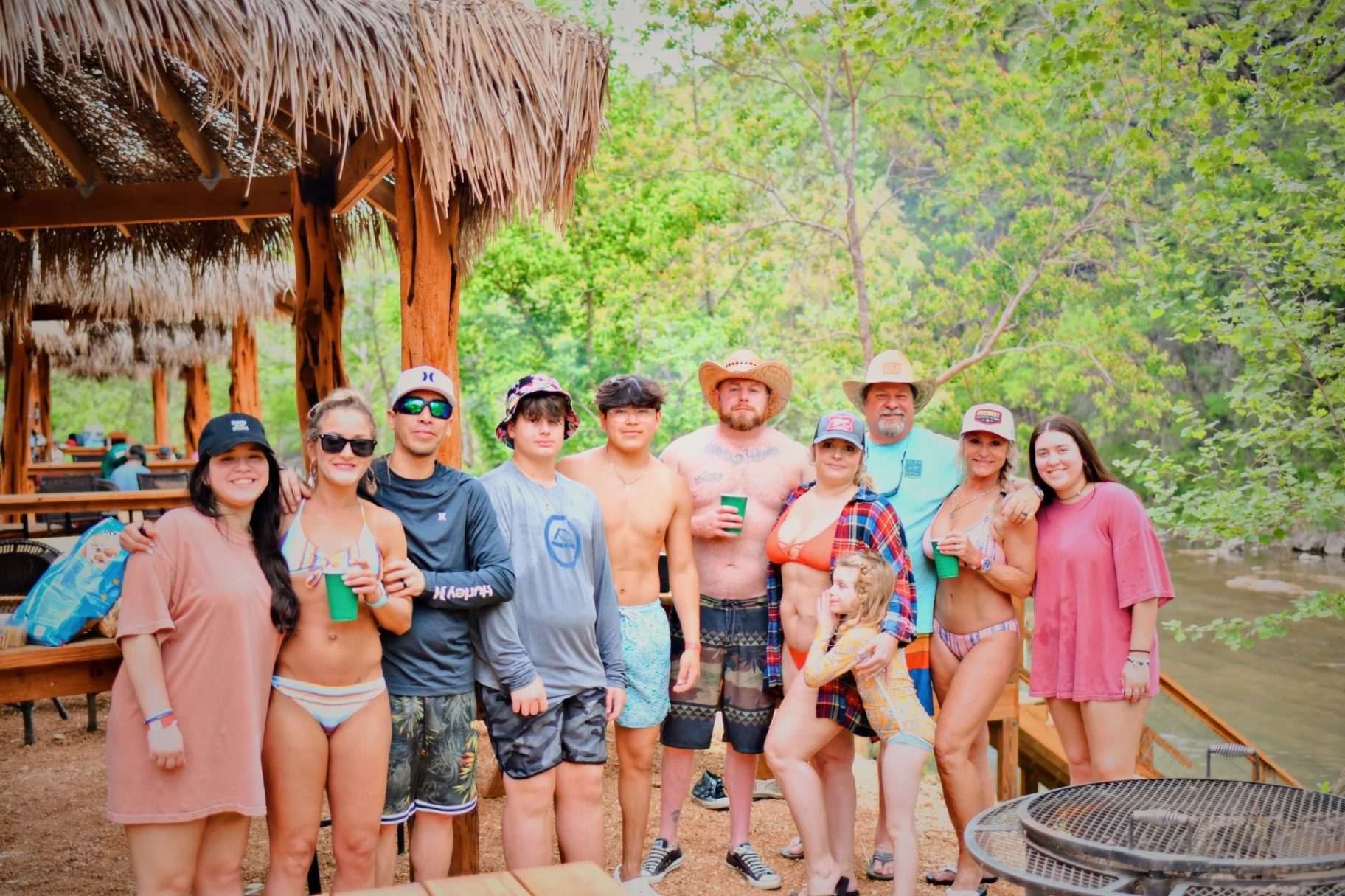 Family group at the cabana