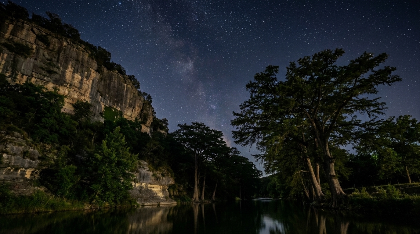 Luxury glamping tent on the Guadalupe River